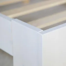 Homestyle4u Holzbett Weiß Holz Kiefer 140x200 cm Schlafzimmer, Betten