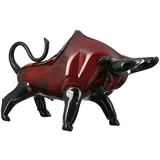 GILDE Skulptur Stier - rot-schwarz - H. 28cm x B. 48cm - Schwarz