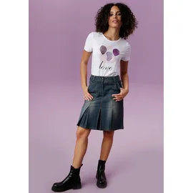 Aniston CASUAL Jeansrock mit eingelegten Falten Gr. blue-used, ,