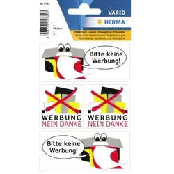HERMA Hinweisetikett Keine Werbung 5735 wetterfest sort. 4 St./Pack.