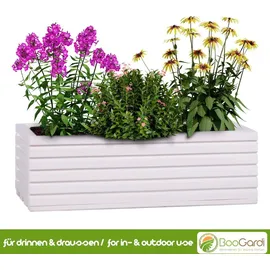 BooGardi Blumenkasten mit Einsatz · Weiß 44cm x 20cm x 14cm · 4 Farben 3 Größen · Pflanzgefäß für · · Terrasse