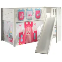 58 aufm Kessel Kinderbett Karyl 90 x 200 cm Kiefer massiv weiß Textilset Princess 3