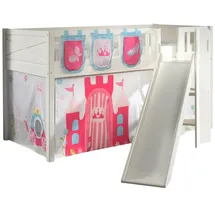 58 aufm Kessel Kinderbett Karyl 90 x 200 cm Kiefer massiv weiß Textilset Princess 3