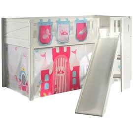 58 aufm Kessel Kinderbett Karyl 90 x 200 cm Kiefer massiv weiß Textilset Princess 3