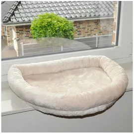 nanook shop nanook Fensterbank Liege Top für Katzen - Fensterliegekissen - Plüschrand - XXL 60 x 45 x 10 cm