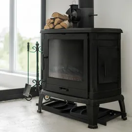 Relaxdays Kaminholzkorb Metall 33 x 66 x 30,5 cm klappbar Schwarz