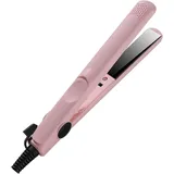 Mini Glätteisen, Klein Haarglätter und Lockenstab 2 in 1, Reise Glätteisen Tragbar, Keramik Hair Straightener mit 1.5M Kabel, Curling Iron Mini-stylingtool für Kurze Haare und alle Haartypen (Rosa)