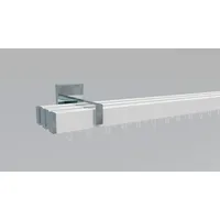 INDEKO Gardinenstange INDEKO "Bern", weiß (weiß, chromfarben), L:300cm, Aluminium, Gardinenstangen, Innenlauf Komplett-Set inkl. Gleitern und Montagematerial