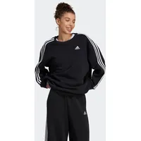 Adidas Damen Essentials 3-Stripes Oversized Fleece Sweatshirt black-white, S/M,