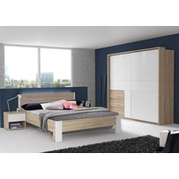 Schlafzimmer Set komplett 4-teilig Bett 160x200cm Bianco Eiche weiß 66655479