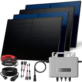 sunniva Balkonkraftwerk Full Black Bifazial 800 W inkl. 4 x 500 W N-Typ Glas-Glas Bifacial Module