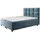 beautysofa Velours Polsterbett KANADA mit 2x Bettkasten, Doppelbett mit Topper 5 cm, Bett mit Federkerns (Stoff: alfa 14 - cappucino, Breite: 160 cm) - Blau