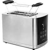 EMERIO TO-128308 Toaster BPA-frei, mit Brötchenaufsatz Edelstahl, Schwarz