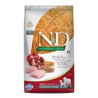 Farmina N&D ANCESTRAL Grain Adult Medium & Maxi Huhn, Dinkel, und Granatapfel 2,5 kg