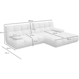 KAWOLA Ecksofa VIVIEN silber Cord