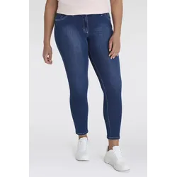 5-Pocket-Jeans KJBRAND "Hose Fanni Skinny", Damen, Gr. 22, K-Gr, blau (denim stoned), Denim/Jeans, Obermaterial: 87% Baumwolle, 11% Polyester, 2% Elasthan, modisch, eng, Jeans, ideal für schlanke Beine