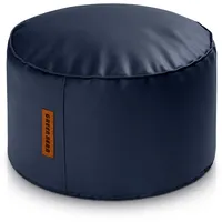 Green Bean Sitzhocker aus Kunstleder - Pouf mit EPS Perlen Füllung - 43x30 cm - perfekte Ergänzung zum Sitzsack - Sitzwürfel Hocker Dunkelblau