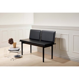 Hammel Furniture Sitzbank »Findahl by Elba«, 2 Pers., mit 2 x gepolstertem Rücken und Leder Kissen schwarz Schwarz, , 76596650-0 B/H/T: 115 cm x 83,5 cm x 46 cm