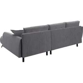 exxpo - sofa fashion Ecksofa EXXPO - SOFA FASHION "Bellini, Materialmix oder komplett Struktur, Breite 268cm, bequem", anthrazit, B:260cm H:92cm T:187cm, Sofas, Ecksofa, bequem und modern, Chenille-Struktur Bezug, L-Form