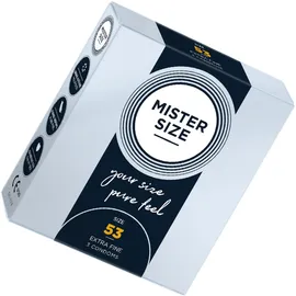 MISTER SIZE Pure Feel Kondome 3 Stk - Klar - „53 mm“, transparent,
