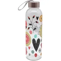 Geda Labels (INFKH) Unisex Jugend Trinkflasche Blumen 500ml Glas,
