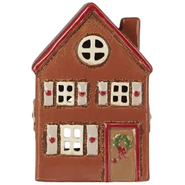ib laursen Lichthaus STILLENAT Rotes Dach Weiße Fensterläden 15 cm Teelicht Keramik