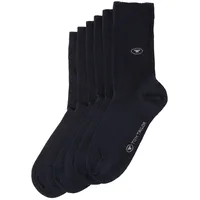Tom Tailor Damen Socken im 6er-Pack, blau, Uni, Gr.
