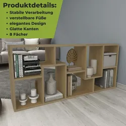 Standregal Sigma Eiche Dekor Bücherregal Holz Bücherregal Raumteiler