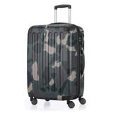 - SPREE - Hartschalen-Koffer Trolley Rollkoffer Reisekoffer, 4 Doppel-Rollen, 65 cm, 74 L, Camouflage