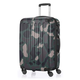 HAUPTSTADTKOFFER - SPREE - Hartschalen-Koffer Trolley Rollkoffer Reisekoffer, 4 Doppel-Rollen, 65 cm, 74 L, Camouflage