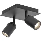 QAZQA Moderner BadSpot schwarz quadratisch 2-flammig IP44 - Ducha