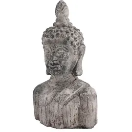 Möbel Kraft Deko Figur Buddha ¦ grau ¦ Zement ¦ Maße (cm): B: 20,5 H: 38 T: 12.5