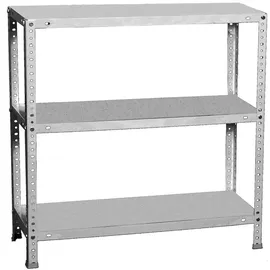 Proregal Lagerregal Metall 100x100x40 cm Silber 3 Fachböden