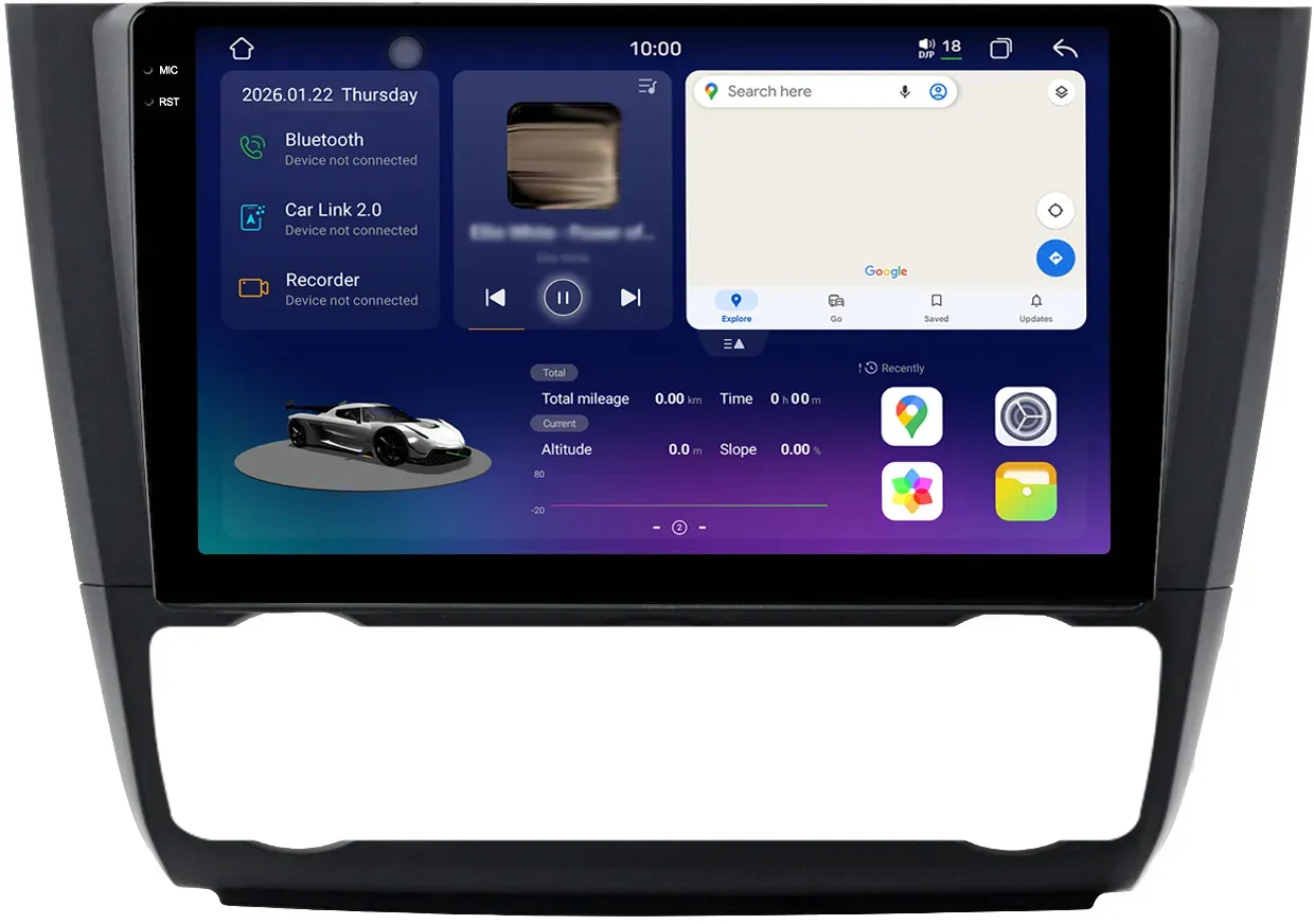 Junsun 2K-Display Radio für BMW 1 Series E81 E82 E87 E88 CarPlay Android Auto - Auto A/C - 6+128GB