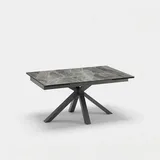 Ausziehbarer Design-esstisch Guernica Aus Keramik Und Gehärtetem Glas - Schwarzer Marmoreffekt