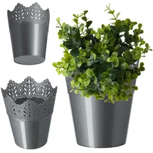 Kadax Spitzen-Blumentopf Ø 16,5 x 18,5 cm Silber