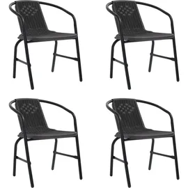 furnicato Gartenstuhl 62 x 74 x 55 cm schwarz 4 St.