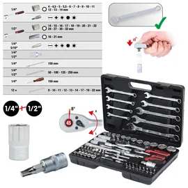 KS Tools 1/4 +1/2 Steckschlüssel-Satz 82-tlg.