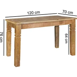 FineBuy Esstisch 120 x 76 x 70 cm braun