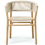 Armlehnstuhl Kilt Ethimo Gestell Teak braun, Designer Marcello Ziliani, 60x74x58 cm