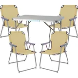 INDA-EXCLUSIV Campingmöbel Set Aluminium L70xB50xH59cm Beige