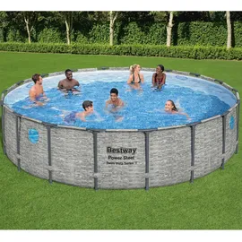 BESTWAY Power Steel Swim Vista Ø 549 x 122 cm Rund Grau