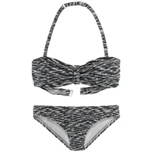 VENICE BEACH Bandeau-Bikini regulierbares Top Schwarz 170/176