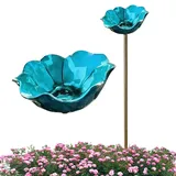 Vogeltränke Blumes | Bienentränke Blumes | Gartenstecker aus Metall | Handgefertigt Blumenform Vogeltränke Winterfest BienenWasser-Futterspender, Gartenstatuen Gartendeko Draußen