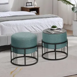 [en.casa] Hocker Tas 38 x 38 x 38 cm Grün