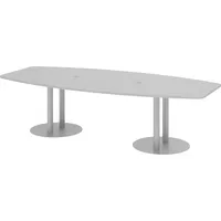 Bümö Konferenztisch grau, Silber, Meetingtisch für 10 Personen, XXL-Tisch