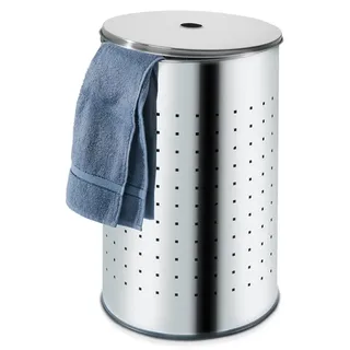 Home4You Wäschesammler - Edelstahl - 54 Liter - H 57 cm