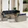 vidaXL Gartensofa-Set 9-tlg. grau Polyrattan