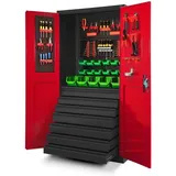 Jan Nowak Werkzeugschrank TC007 Werkstattschrank Garagenschrank Universalschrank Lagerschrank Pulverbeschichtet Flügeltüren Stahlblech 185 cm x 92 cm