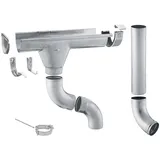 Zambelli Dachrinnen Komplettset 2m 280/ 7 teilig Zink Silber für Gartenhaus